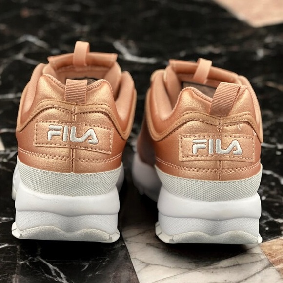 Fila Disruptor 2 Premium Metallic Rose Gold Women's Shoes Sneaker Size 9.5 - Picture 4 of 11